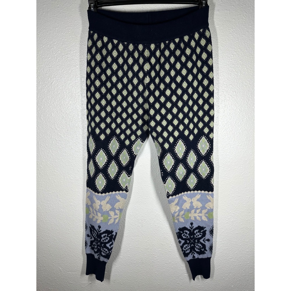 Free People Leggings Women XS Navy Intimately Knit Rabbit‎ Fair Isle soft